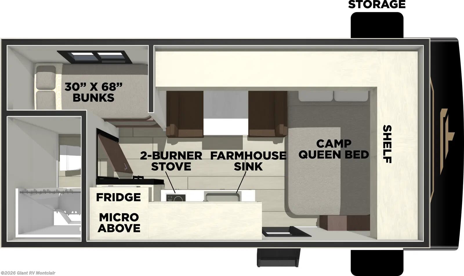 2026 Prime Time Avenger 16BHX - New Travel Trailer For Sale by Giant RV in Montclair, California
