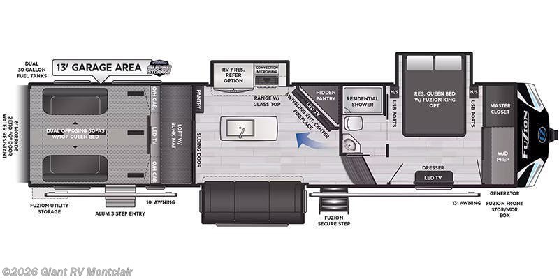 2023 Keystone Fuzion 357 - Used Toy Hauler For Sale by Giant RV in Montclair, California