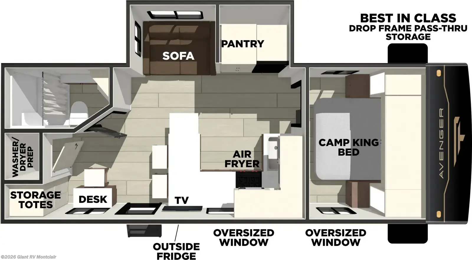 2027 Prime Time Avenger 25MKO - New Travel Trailer For Sale by Giant RV in Montclair, California