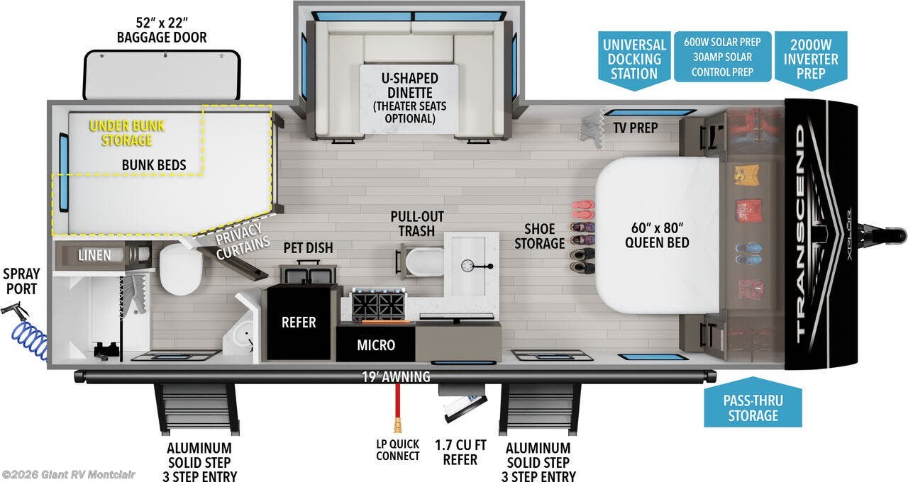 2026 Grand Design Transcend Xplor 23BHX - Used Travel Trailer For Sale by Giant RV in Montclair, California