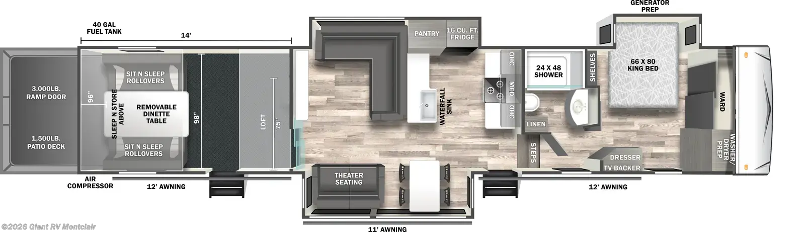 2026 Forest River Stealth 4114GX - New Fifth Wheel For Sale by Giant RV in Montclair, California