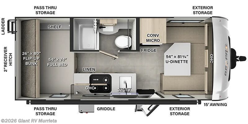 2026 Forest River Rockwood Geo Pro G19DBH - New Travel Trailer For Sale by Giant RV in Murrieta, California