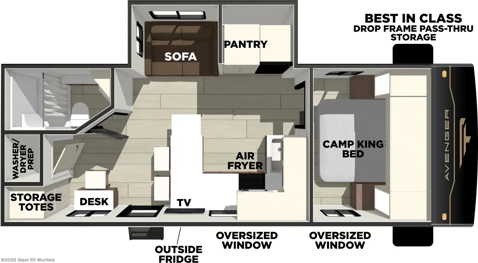 2026 Prime Time Avenger 25MKO - New Travel Trailer For Sale by Giant RV in Murrieta, California