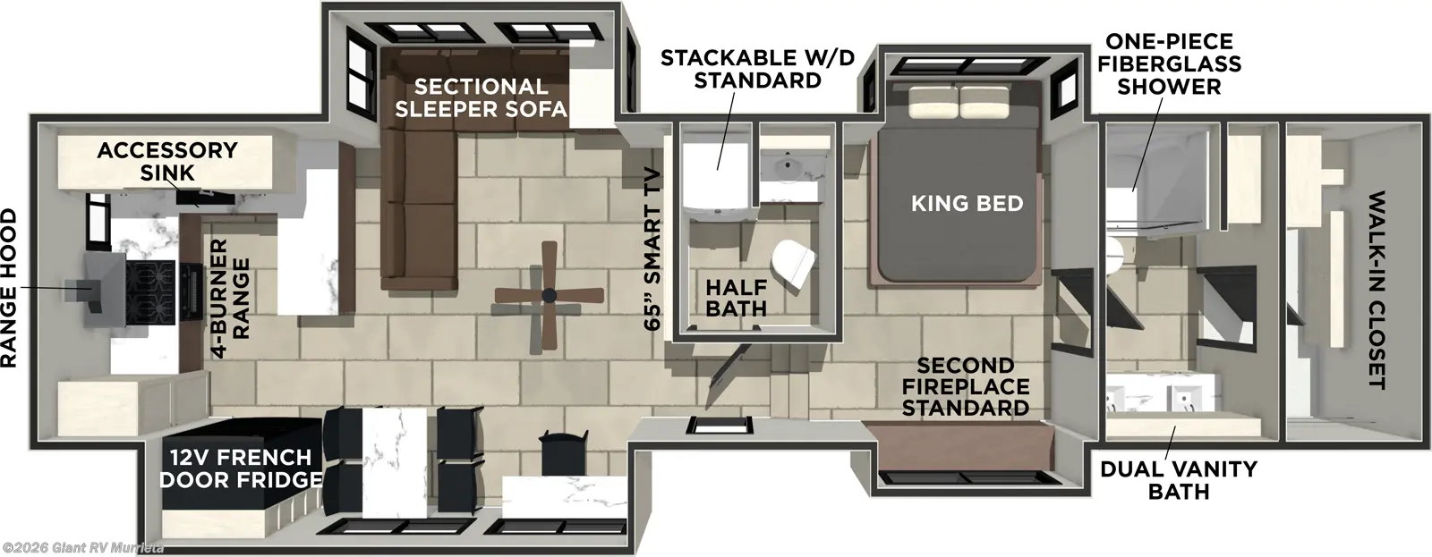 2026 Prime Time Sanibel 38LAUNDRY - New Fifth Wheel For Sale by Giant RV in Murrieta, California