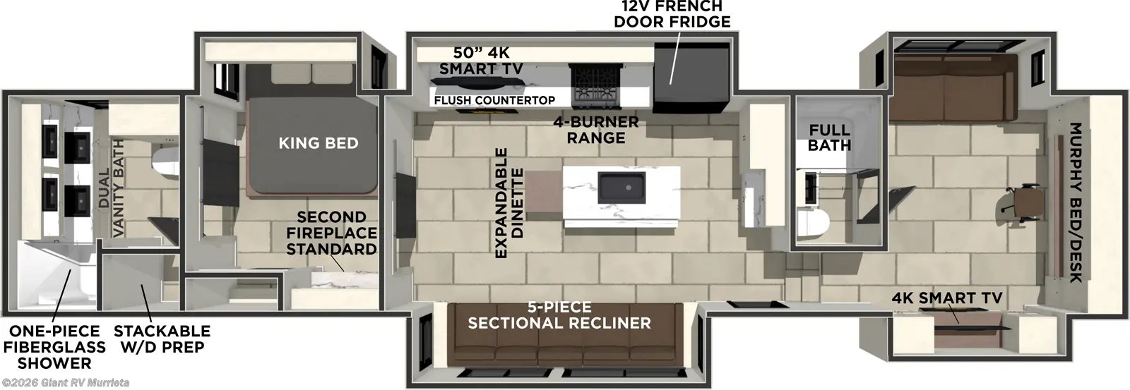 2026 Prime Time Sanibel 39HYBRID - New Fifth Wheel For Sale by Giant RV in Murrieta, California