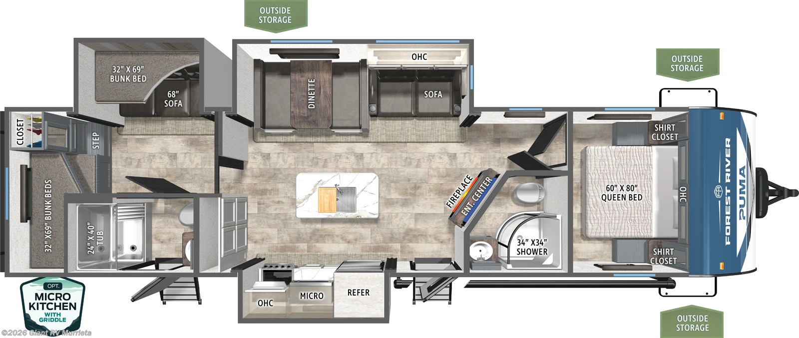 2026 Puma 32BH2B by Forest River from Giant RV in Murrieta, California
