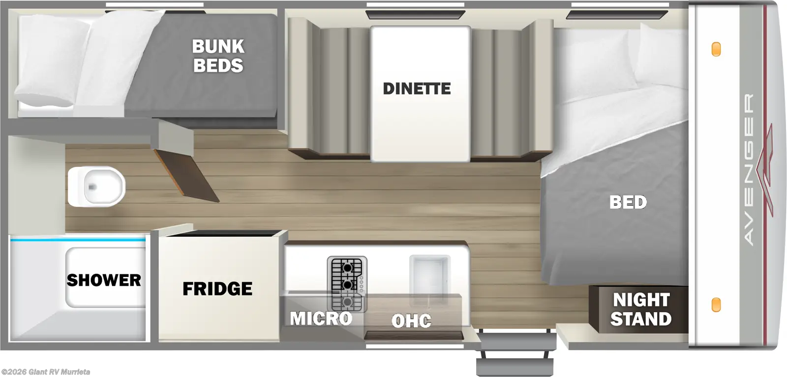 2025 Prime Time Avenger 16BH - Used Travel Trailer For Sale by Giant RV in Murrieta, California