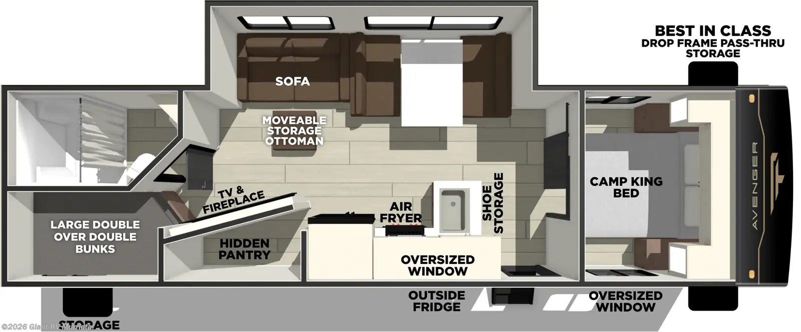 2027 Prime Time Avenger 26DBS - New Travel Trailer For Sale by Giant RV in Murrieta, California