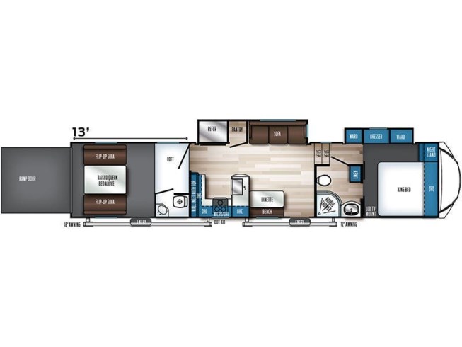 2021 Forest River Vengeance Rogue Armored 371 floorplan image