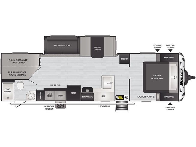 2021 Keystone Bullet East 290BHS floorplan image