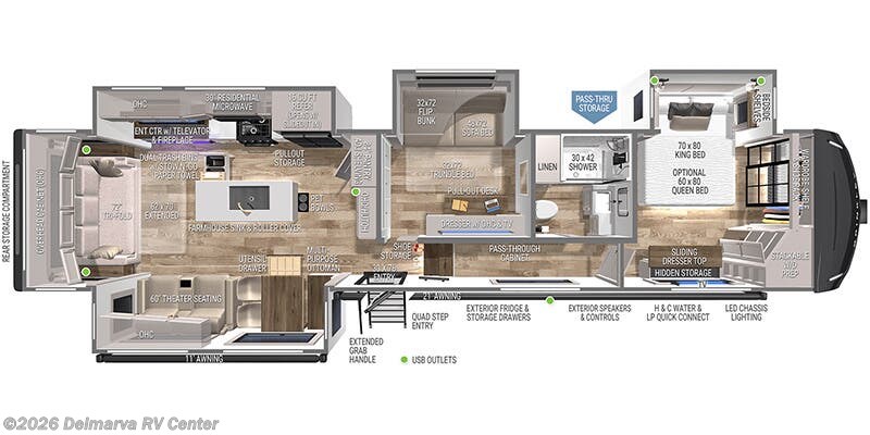 Floorplan of 2026 Brinkley RV Model Z 3610