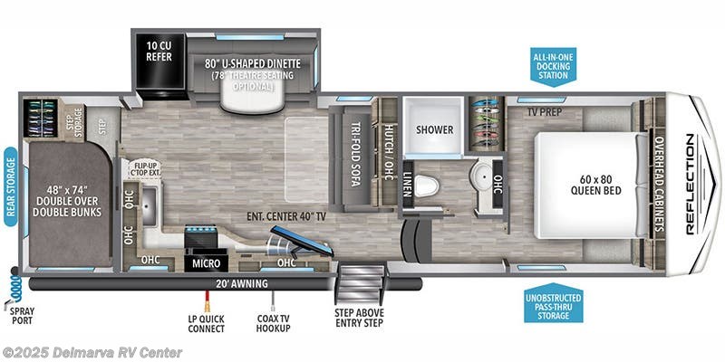 Floorplan of 2026 Grand Design Reflection 100 Series 27BH