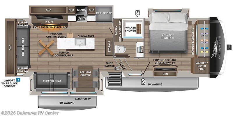 Floorplan of 2026 Jayco Pinnacle 32RLTS