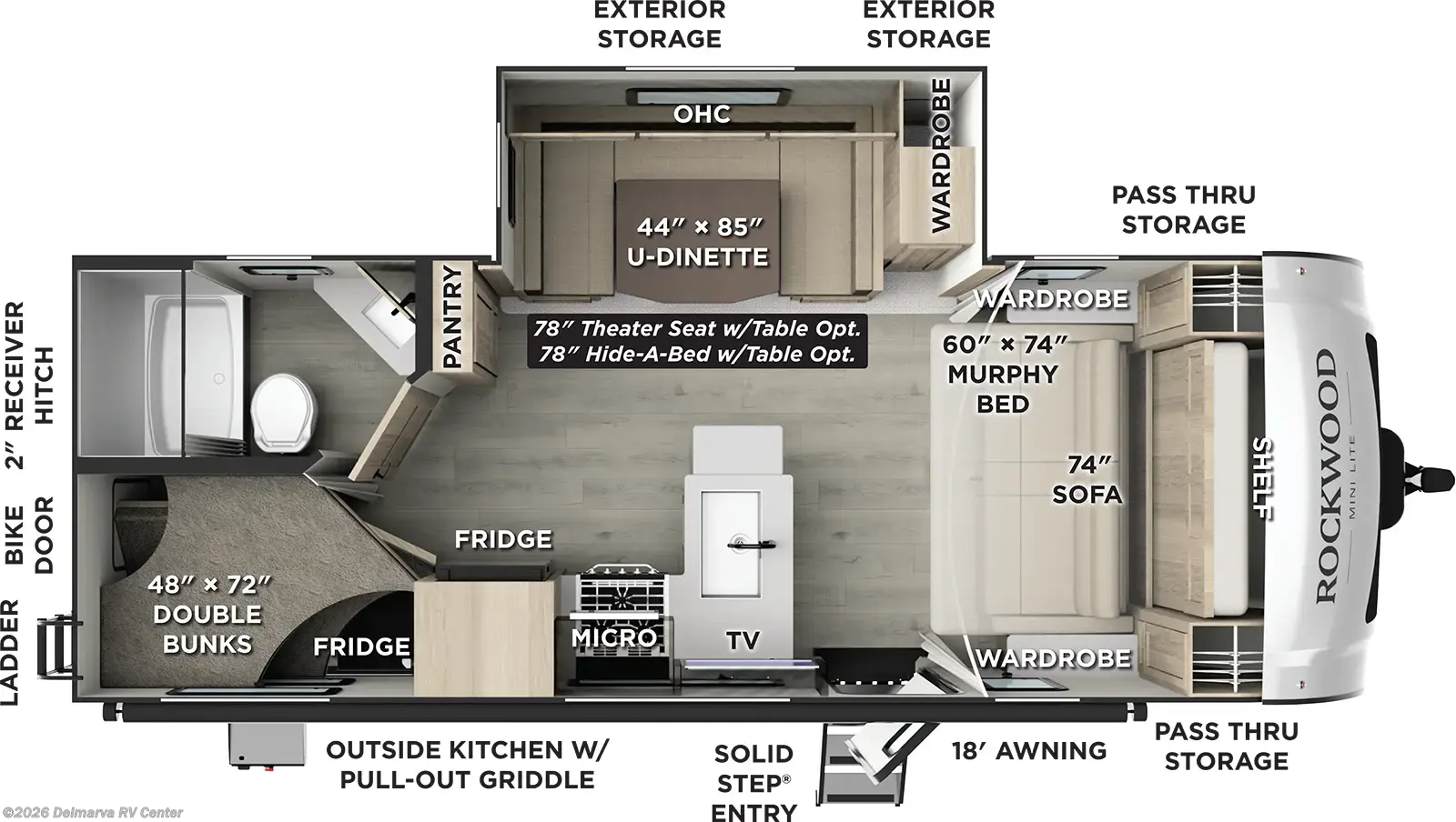 Floorplan of 2026 Forest River Rockwood Mini Lite 2509S