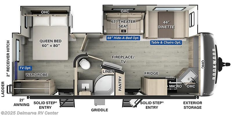2026 Forest River Rockwood Ultra Lite 2608BS Floorplan