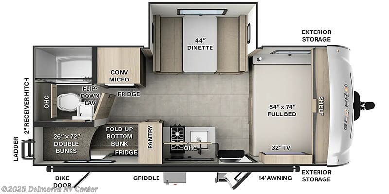 2025 Forest River Rockwood Geo Pro G20BH Floorplan