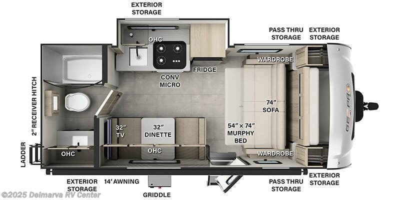 2025 Forest River Rockwood Geo Pro G19FDS Floorplan
