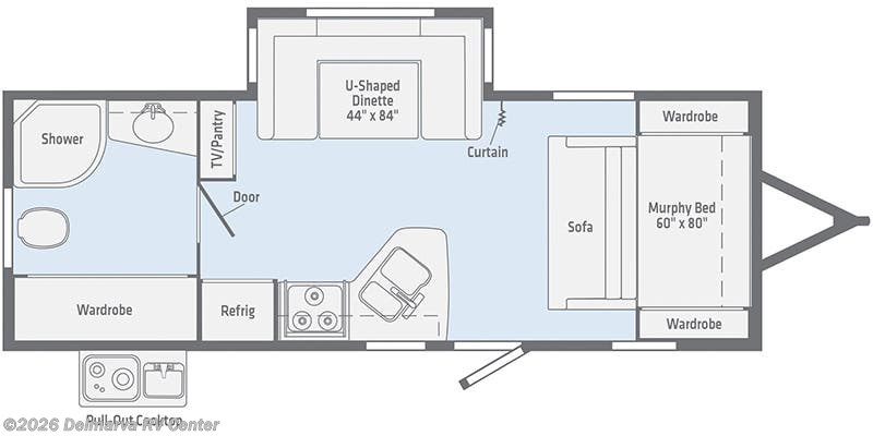 Floorplan of 2022 Winnebago Minnie 2201MB