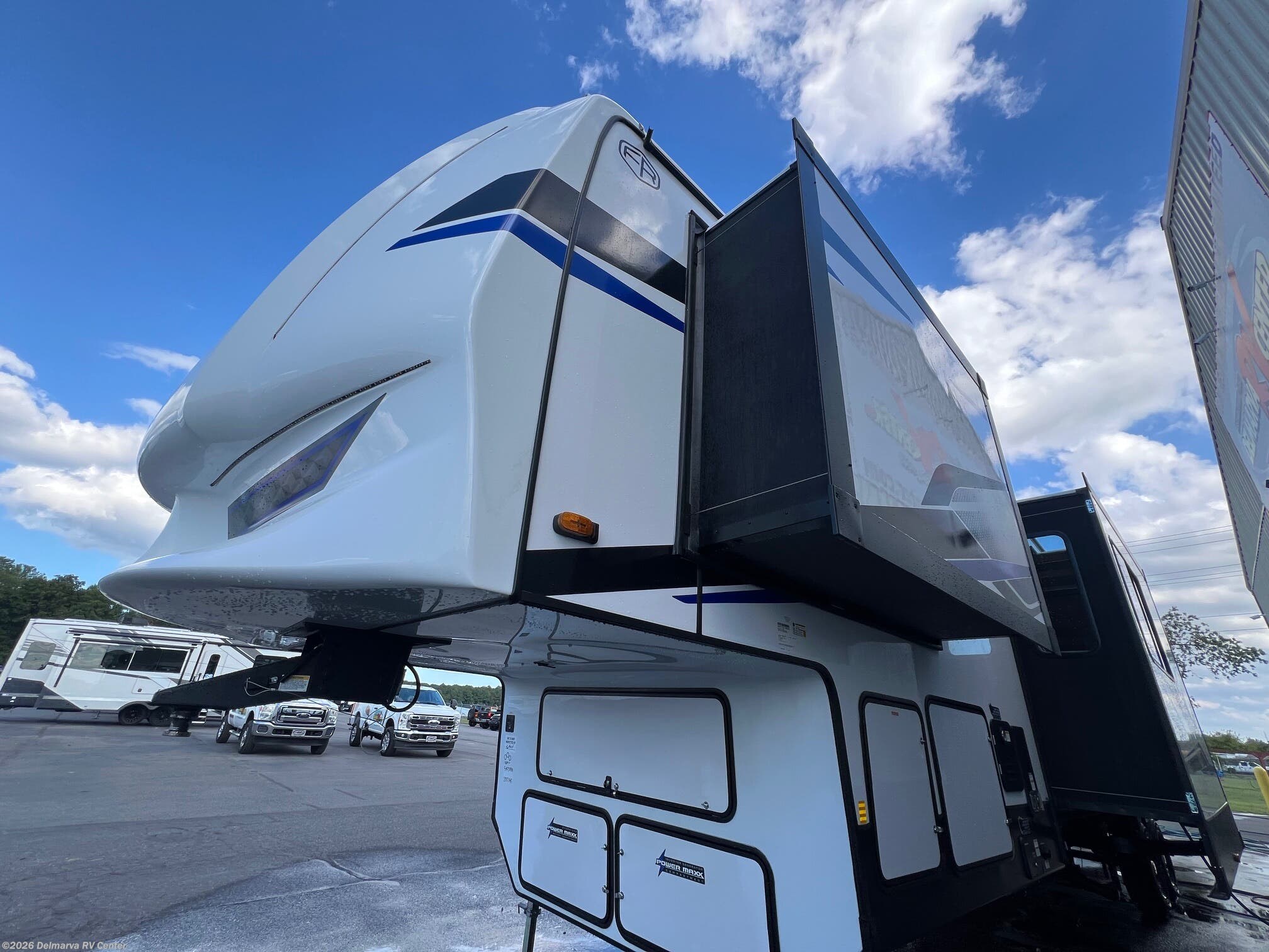 2026 Forest River Vengeance Rogue Armored 391T145 - New Toy Hauler For Sale by Delmarva RV Center in Milford, Delaware features TV, Dryer, Shower, Detachable, Detachable Power Cord