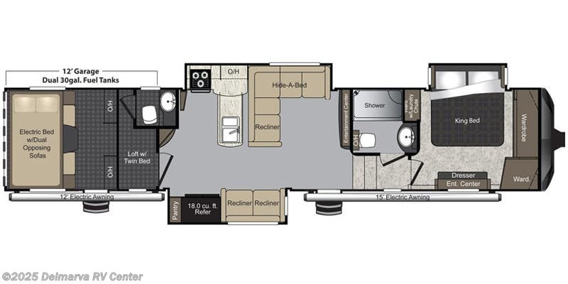 Floorplan of 2017 Keystone Raptor 425TS