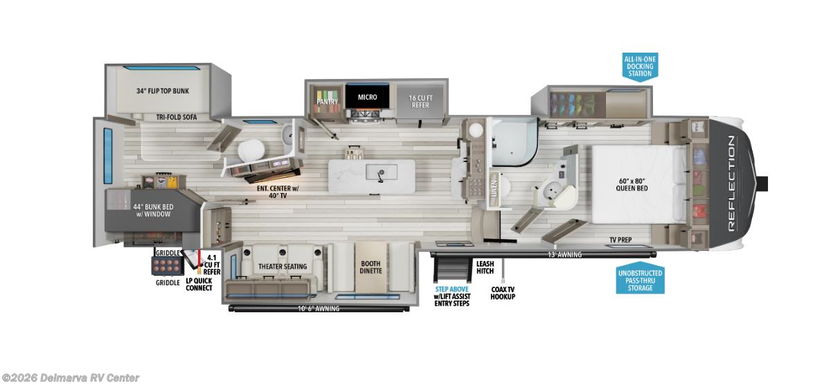 Floorplan of 2026 Grand Design Reflection 311BHS