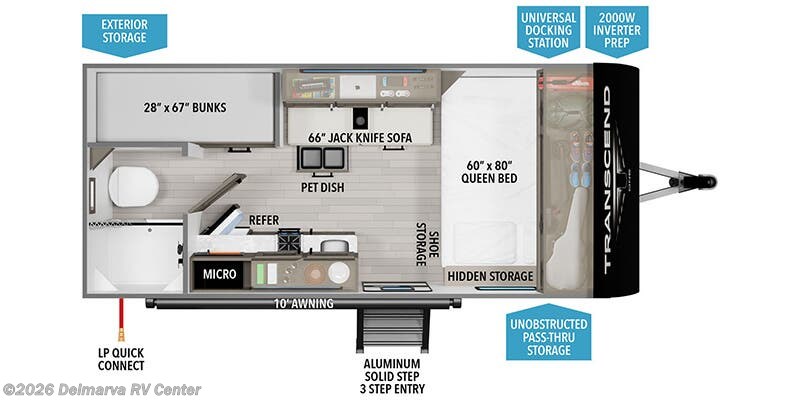 Floorplan of 2026 Grand Design Transcend One 151BH