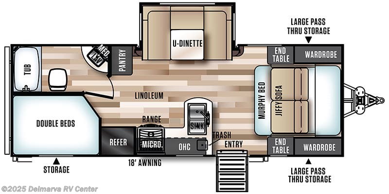 Floorplan of 2018 Forest River Wildwood Heritage Glen Hyper-Lyte 24BHHL
