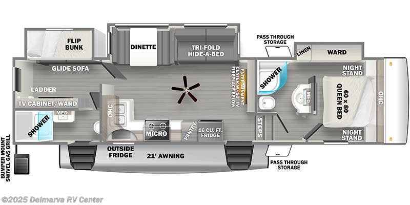 2022 Forest River Sandpiper 3330BH Floorplan