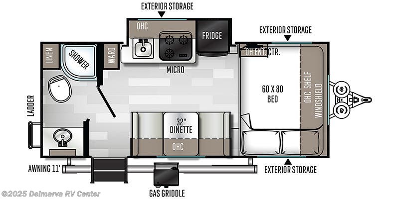 2020 Forest River Flagstaff E-Pro E19QB Floorplan