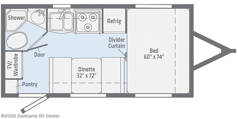 Floorplan of 2019 Winnebago Micro Minnie 1706FB