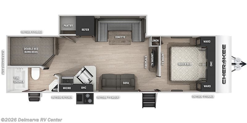 Floorplan of 2022 Forest River Cherokee 274BRB