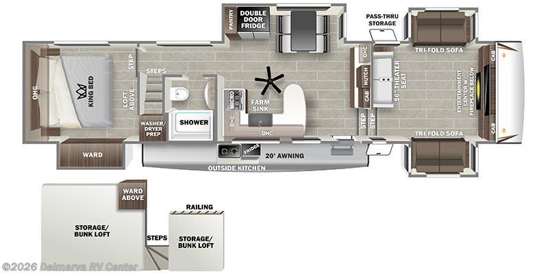 Floorplan of 2024 Forest River Sabre 37FLL