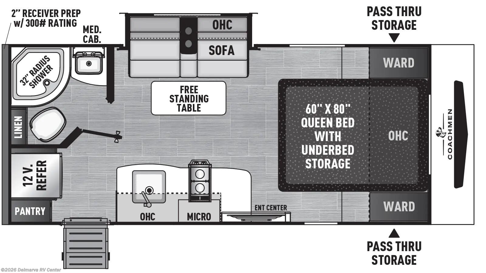 Floorplan of 2026 Coachmen Freedom Express Select 19SE