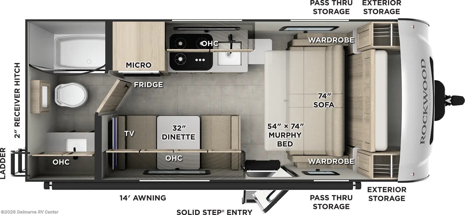 Floorplan of 2026 Forest River Rockwood Geo Pro G19FD