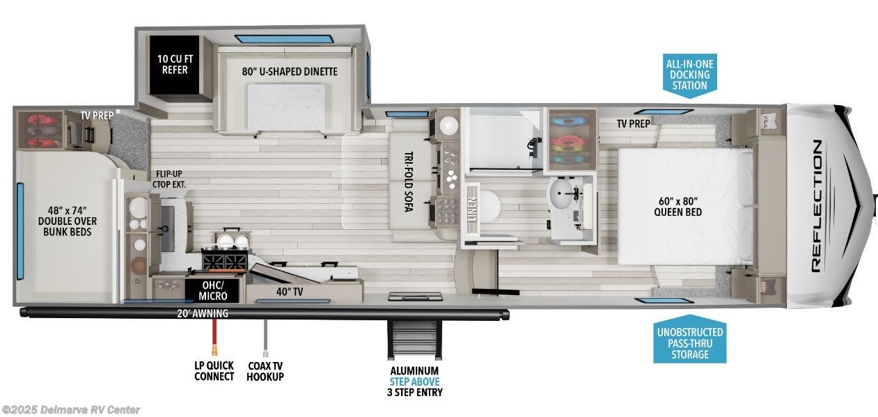 Floorplan of 2025 Grand Design Reflection 100 Series 27BH