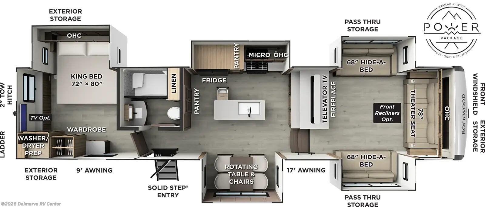 Floorplan of 2026 Forest River Rockwood Signature 402SFL