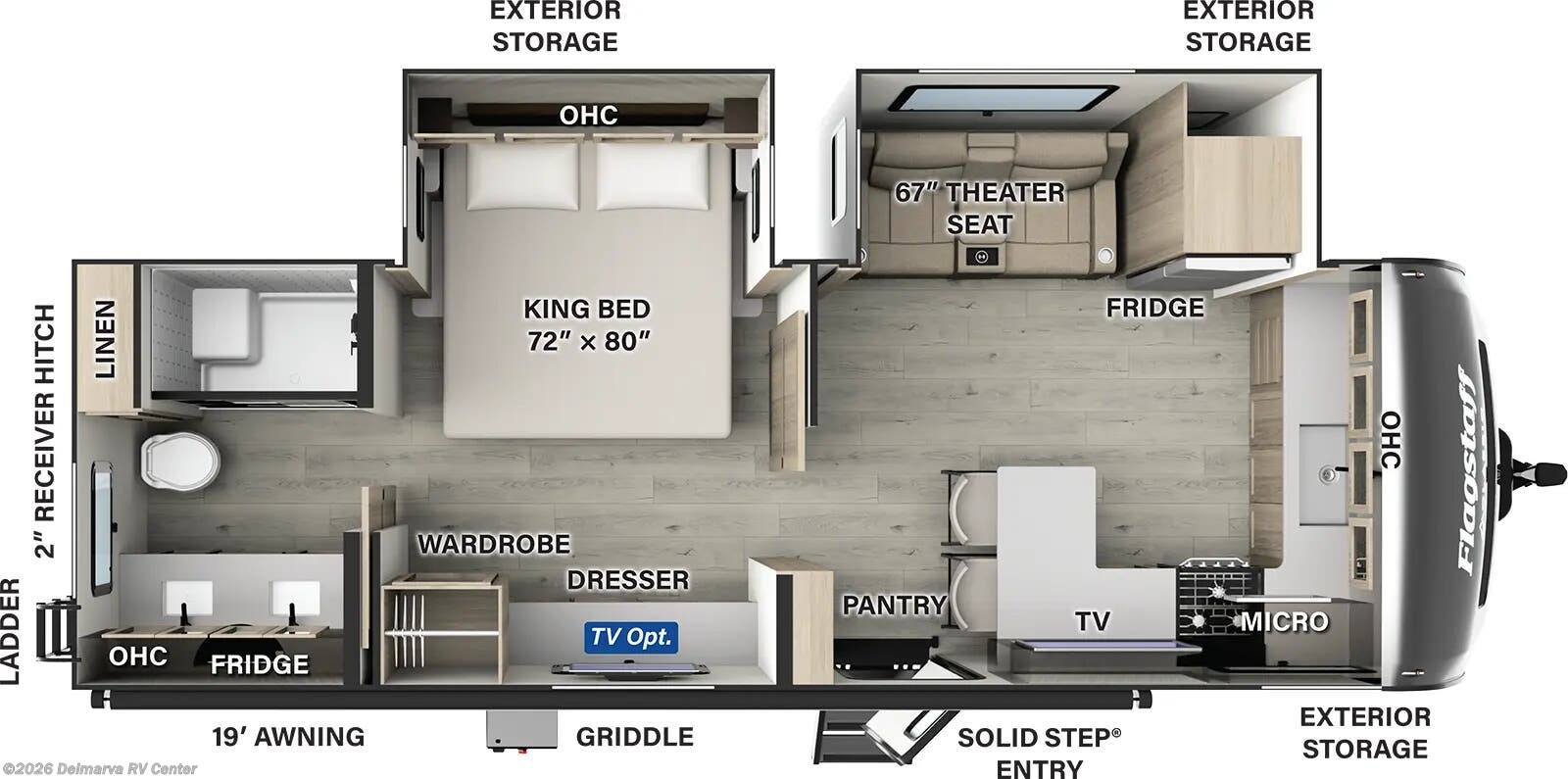 Floorplan of 2025 Forest River Flagstaff Classic 826MBR