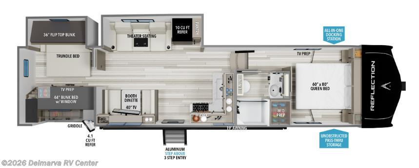 Floorplan of 2026 Grand Design Reflection 100 Series 32BH