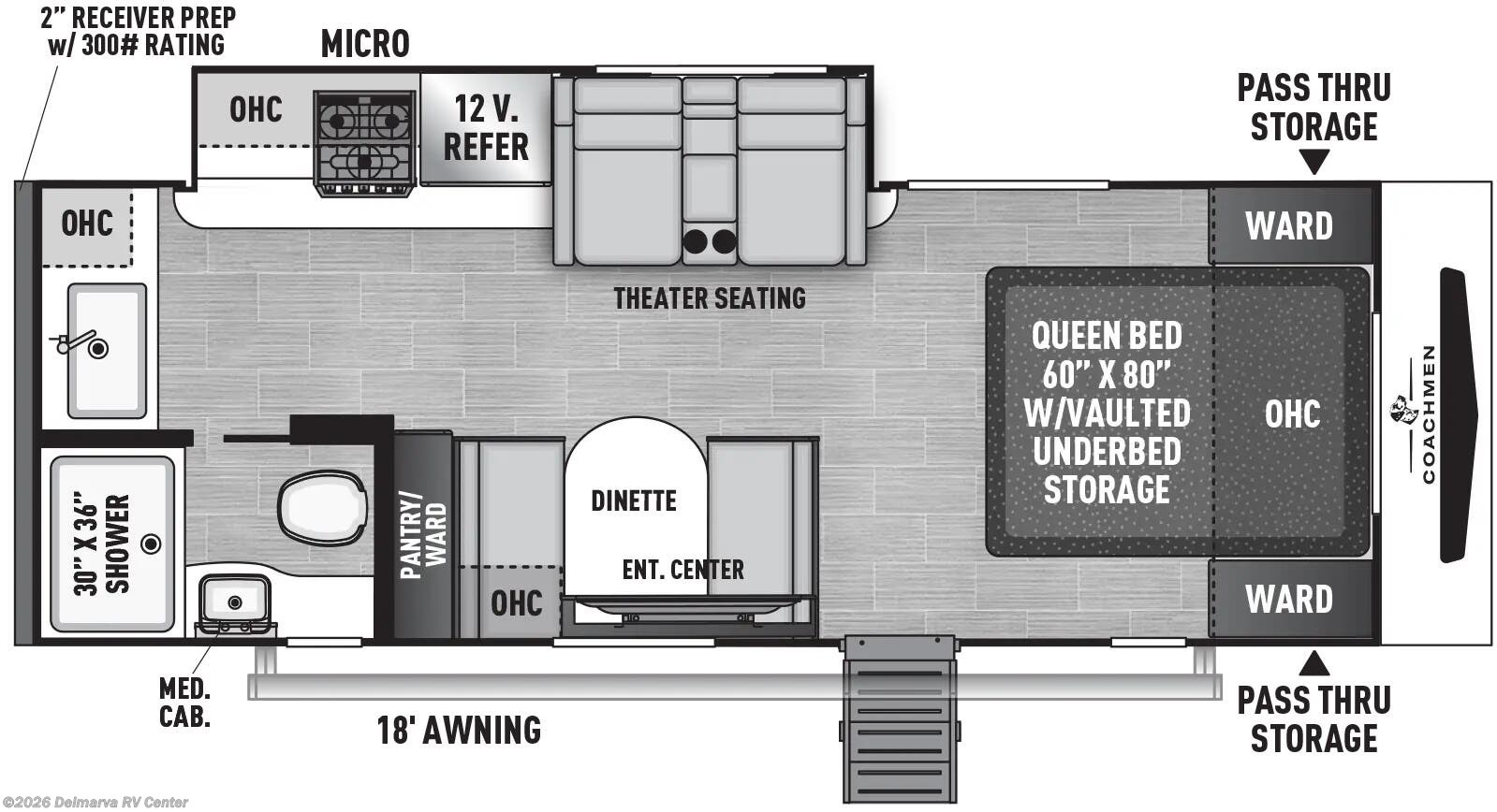 Floorplan of 2026 Coachmen Freedom Express Ultra Lite 22MLS