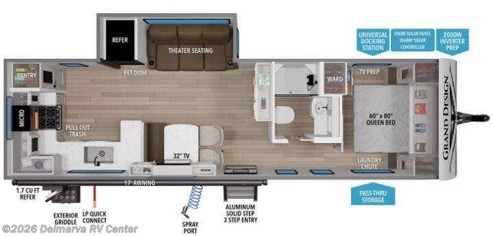 Floorplan of 2027 Grand Design Transcend 285RKT