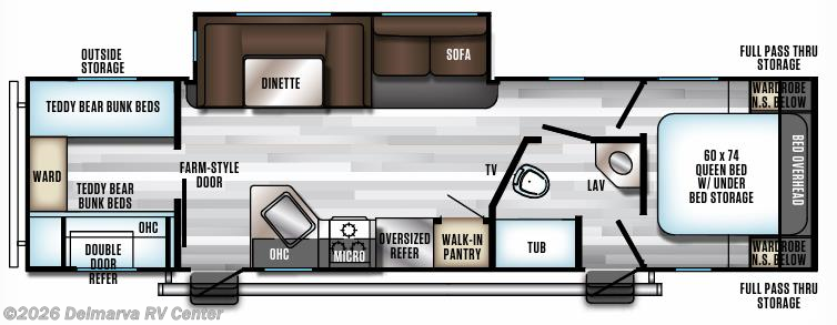 Floorplan of 2019 Forest River Cherokee Alpha Wolf 29QB-L