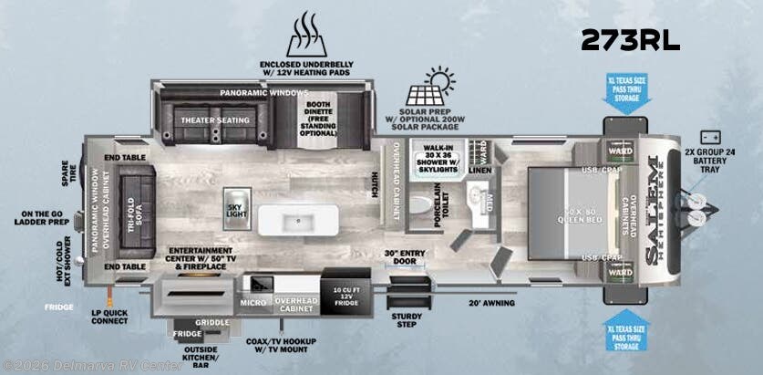 Floorplan of 2023 Forest River Salem Hemisphere 273RL