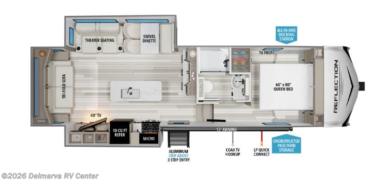 Floorplan of 2026 Grand Design Reflection 100 Series 28RL