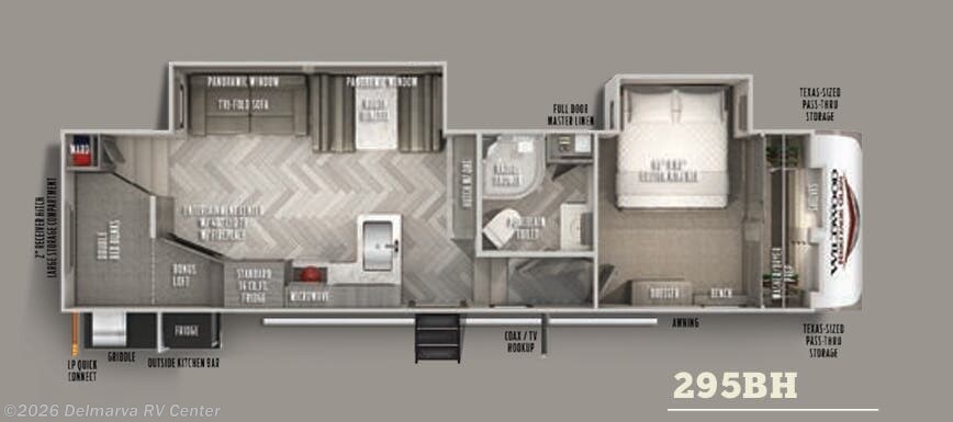 Floorplan of 2021 Forest River Wildwood Heritage Glen 295BH