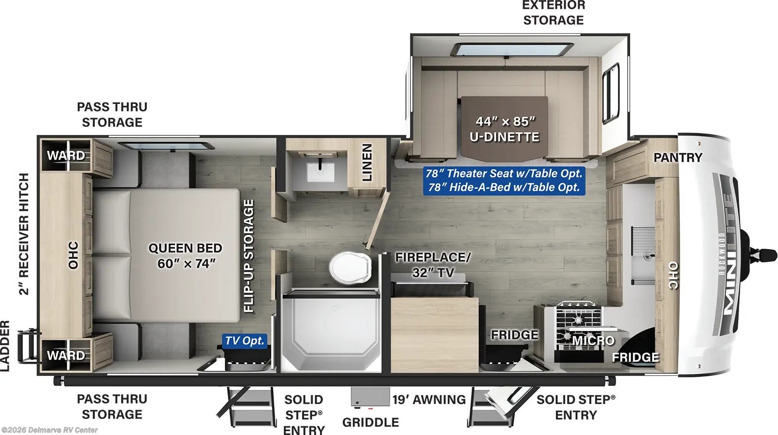 Floorplan of 2025 Forest River Rockwood Mini Lite 2506FK