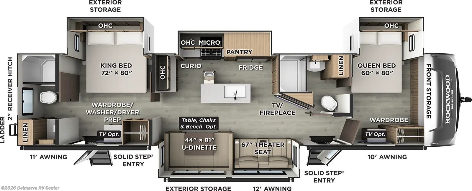Floorplan of 2026 Forest River Rockwood Signature 8421DB