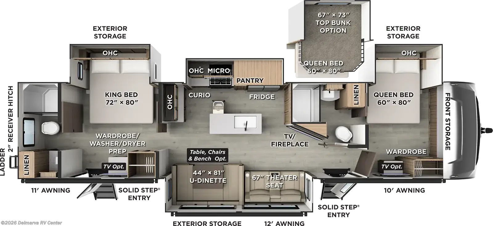 Floorplan of 2027 Forest River Rockwood Signature 8421DB