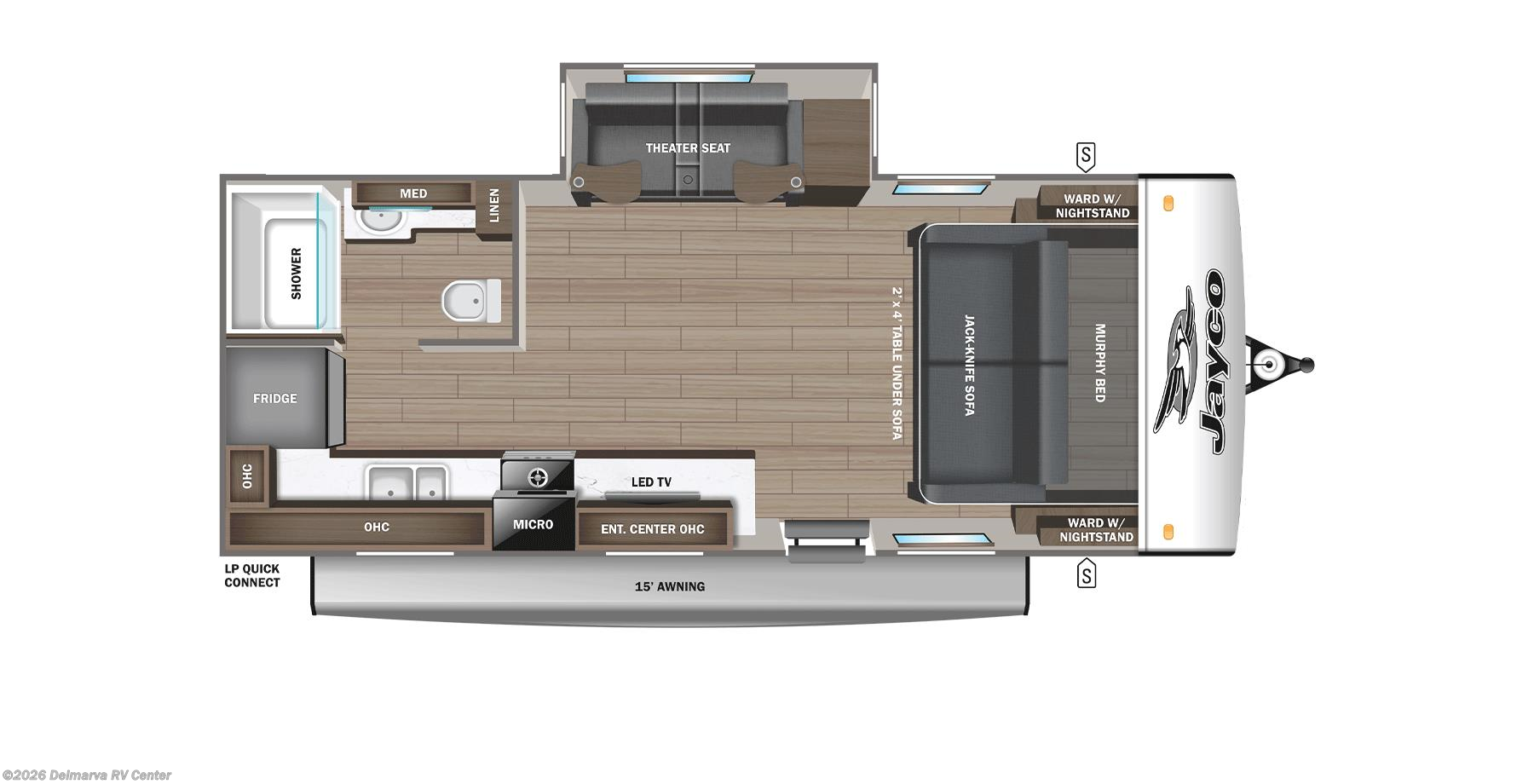 Floorplan of 2026 Jayco Jay Feather 19MRK