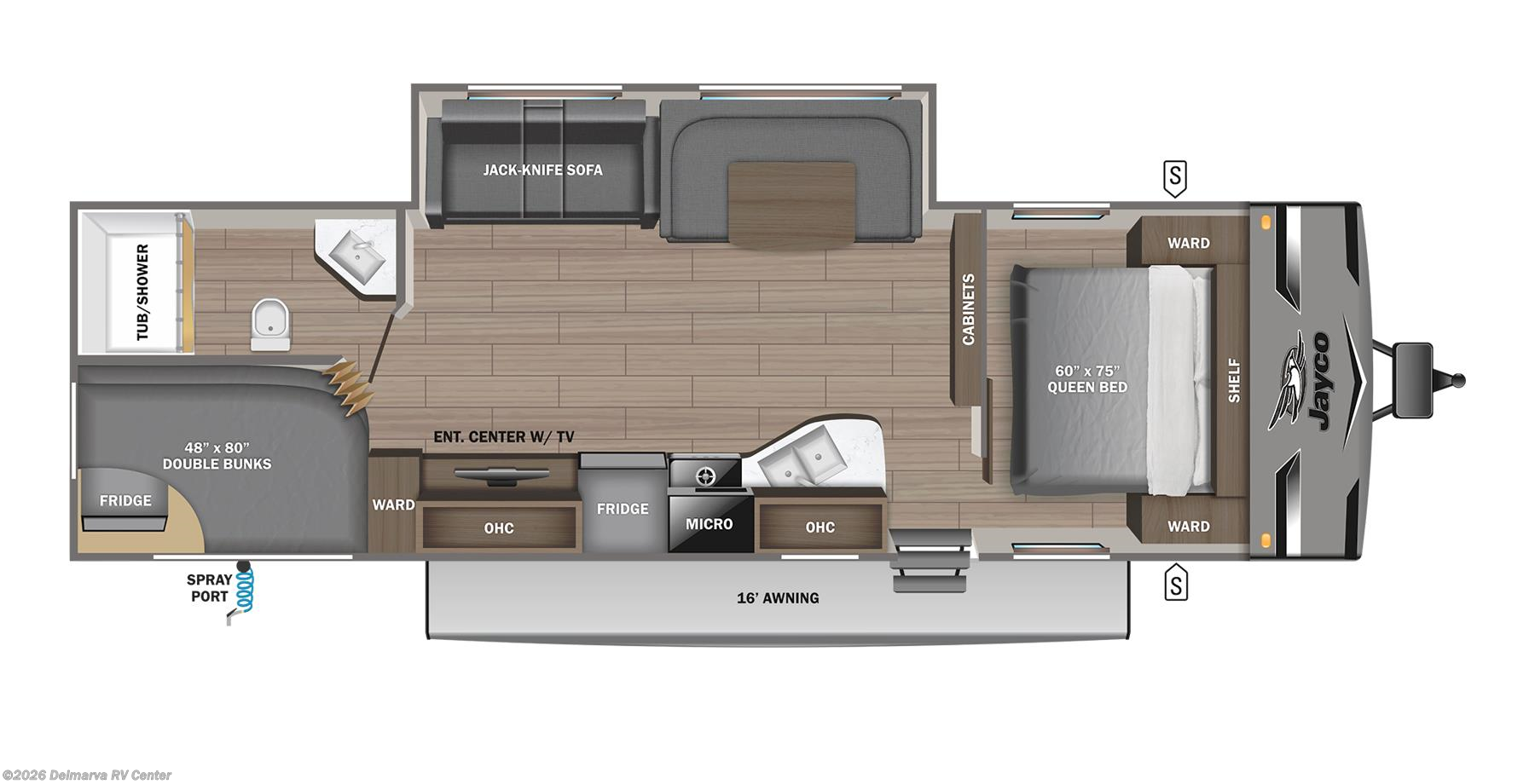 Floorplan of 2023 Jayco Jay Flight 284BHS