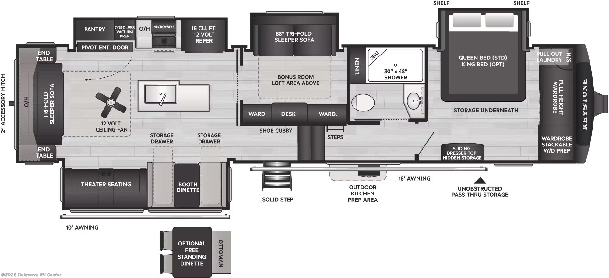 Floorplan of 2026 Keystone Cougar 360MBI